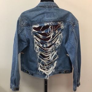 Vintage Eddie Bauer Jean jacket custom distressed